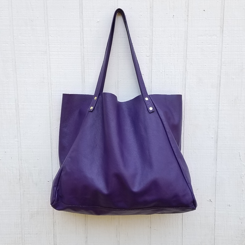 American Apparel Purple Leather Tote
